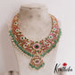 Gorgeous Floral Peacock Motifs Guttapoosalu Jadau Necklace With Green Bead Drops NC2885