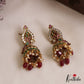 Elegant Peacock Motifs Kemp Jhumkas With Pearl Bead Drops E1128 (Available In 2 Colors)