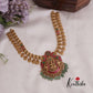 Beautiful Temple Lakshmi Jadau Kasu Necklace with Pastel Green Beads Drops NC2357 (Available in 2 Colours)