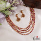 Layered golden beads necklace NC3300