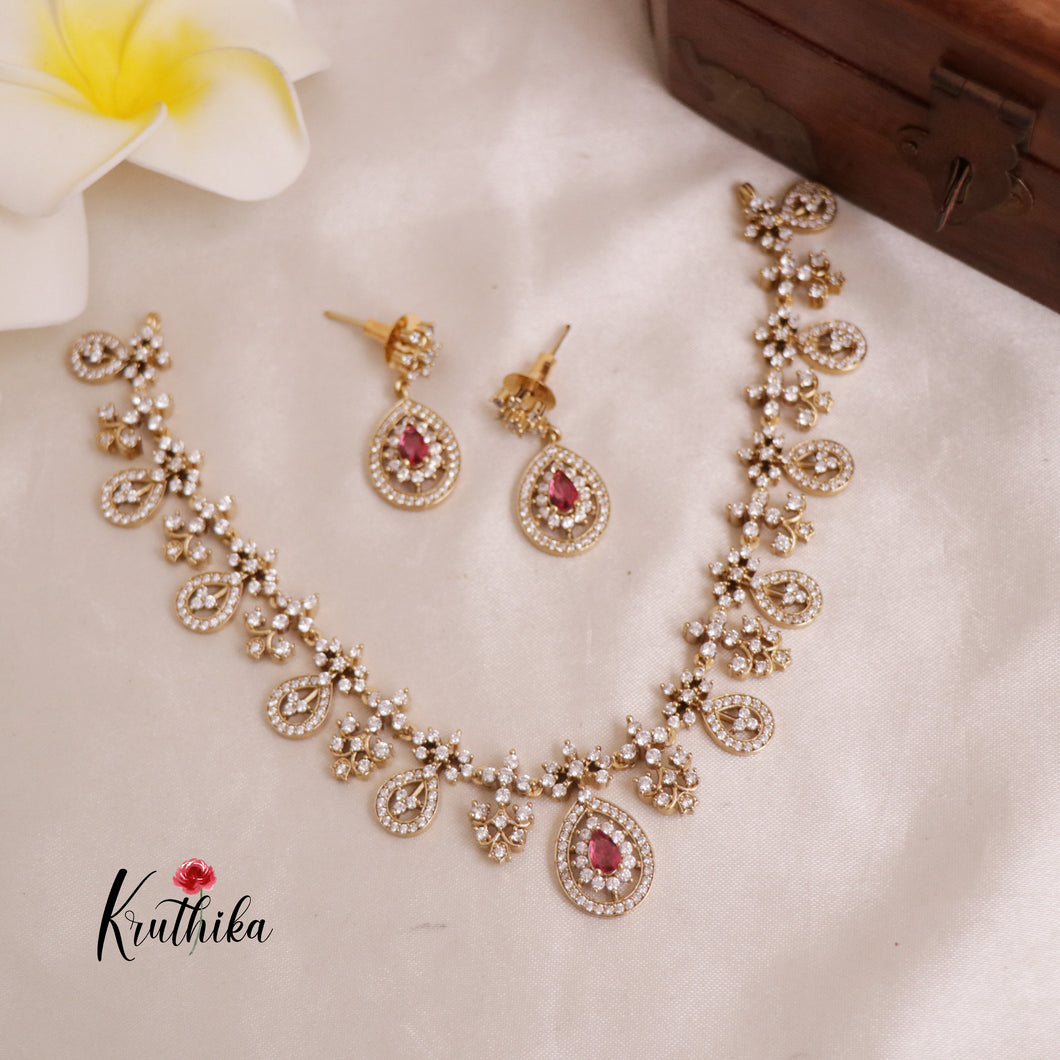 Pretty CZ Stone Necklace NC1930