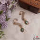 Gorgeous Leaf Teardrop Motifs CZ Victorian Ear Cuff E1138 (Available In 8 Colors)