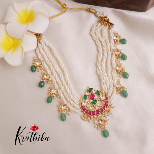 Gorgeous Jadau Pendant pearl Beads Necklace NC1932