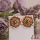 Pretty Pearl Border Floral Motifs Stud Earrings E1067 (Available In 3 Colors)