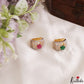 Trendy Geometric Adjustable CZ Finger Ring R55 (Available in 2 Colours)