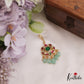 Simple Leaf Motifs Kemp Maang Tikka With Green Bead Drops MT359