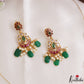 Elegant Teardrop Motifs Kemp Invisible Chain With Green Bead Drops NC3254