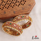 Beautiful Kemp Mango Openable Kada Bangles B363 (Set Of 2)