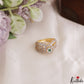 Pretty Adjustable Gold-Tone CZ Finger Ring R61 (Available in 2 Colours)