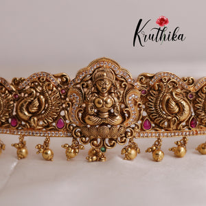 Temple  Lakshmi Devi  Peacock Hip Belt V243 (Available in 2 Colours)