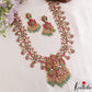 Grand Antique Nagas Ashta Lakshmi Motifs Polki Jadau Haaram With Green Bead Drops LH2210