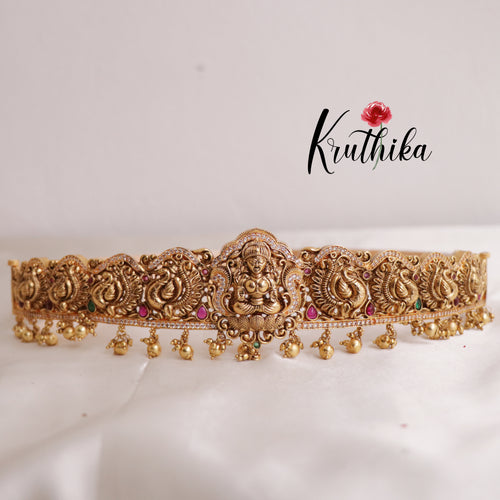 Temple  Lakshmi Devi  Peacock Hip Belt V243 (Available in 2 Colours)