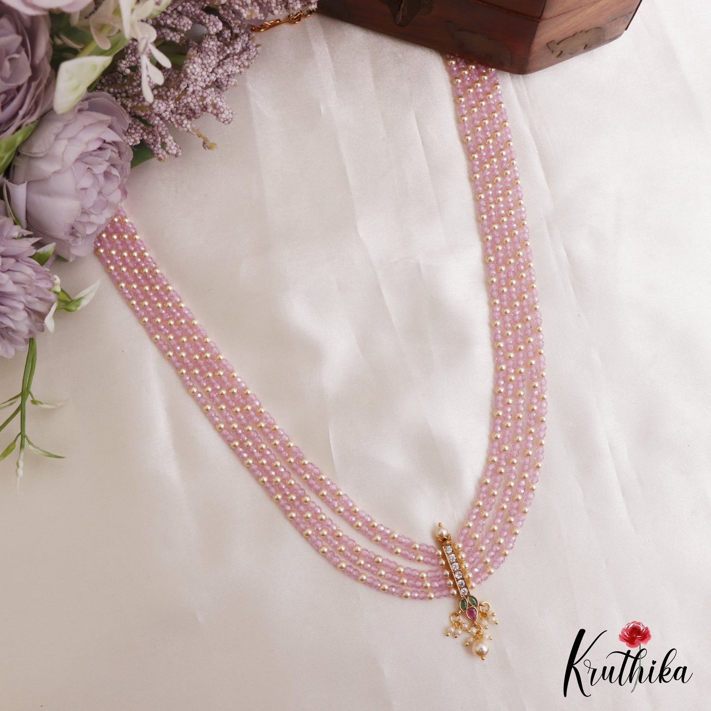 Beautiful Teardrop Motifs Multi Layer Pearl Bead Haaram LH2132 (Available In 9 Colors)