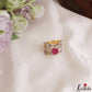 Elegant Adjustable Gold-Tone CZ Finger Ring R59 (Available in 2 Colours)