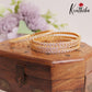 Sparkling Floral Panchaloham Daily Wear Bangles With AD Stones B381 (Set of 4)