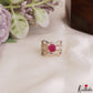 Elegant Adjustable Gold-Tone CZ Finger Ring R59 (Available in 2 Colours)