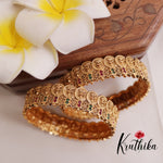 Elegant Antique multi stone Lakshmi kasu Coin/Bottu Bangles B203
