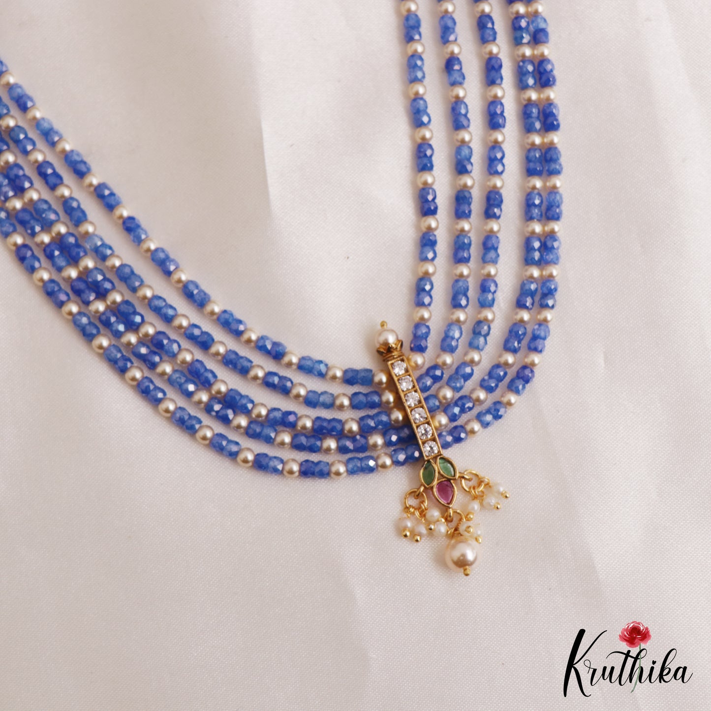 Beautiful Teardrop Motifs Multi Layer Pearl Bead Haaram LH2132 (Available In 9 Colors)