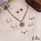Trendy CZ Sparkling Floral Victorian Necklace With Interchangeable Stones NC2954