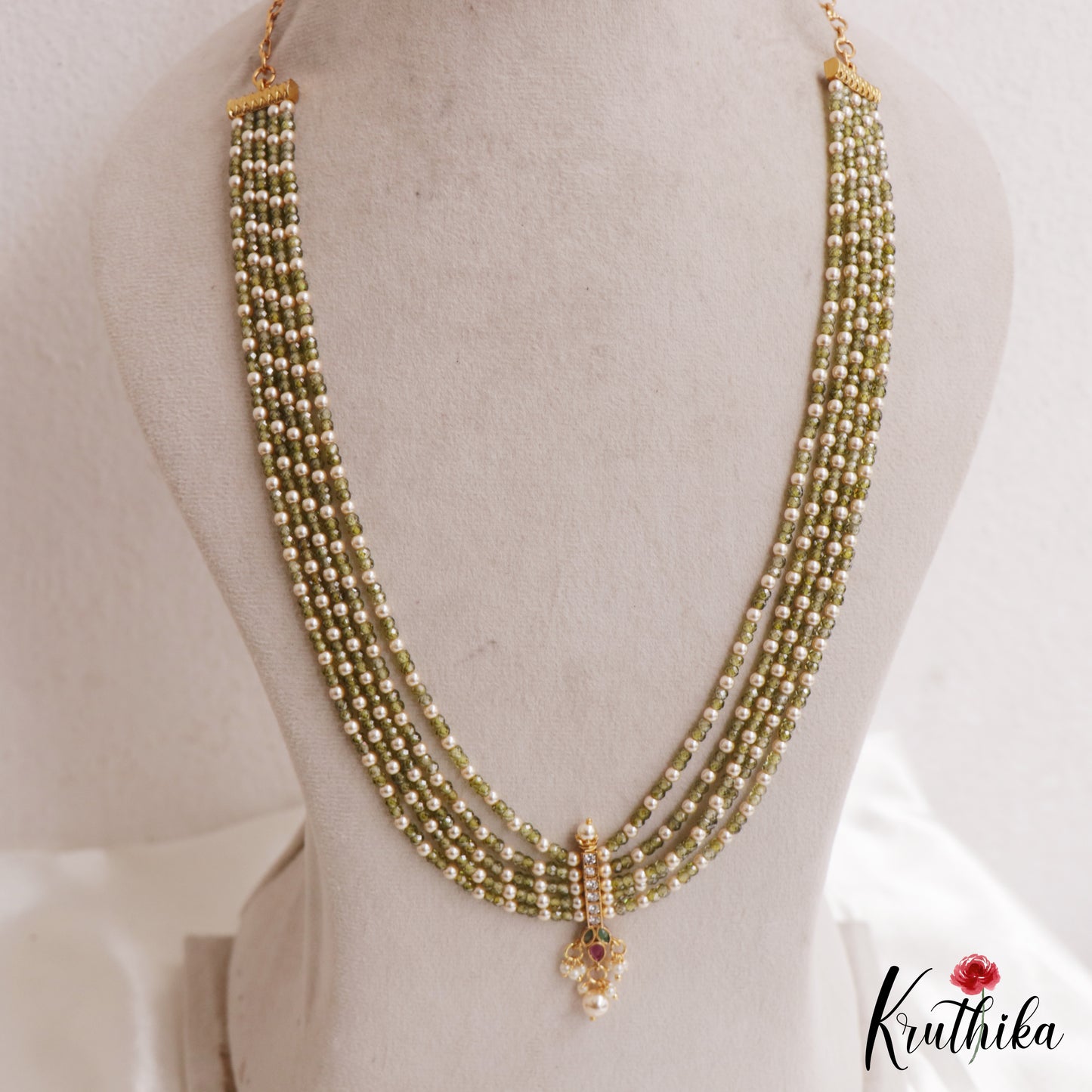 Beautiful Teardrop Motifs Multi Layer Pearl Bead Haaram LH2132 (Available In 9 Colors)