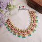 Royal Multi Stone Jadau Necklace with Pastel Green Beads Drops NC2042