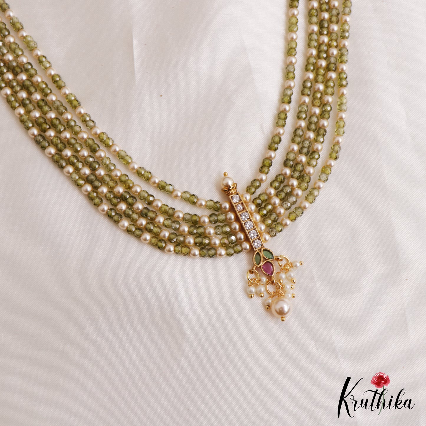 Beautiful Teardrop Motifs Multi Layer Pearl Bead Haaram LH2132 (Available In 9 Colors)