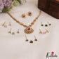 Trendy CZ Sparkling Floral Victorian Necklace With Interchangeable Stones NC2954