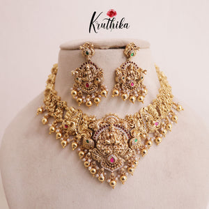 Premium Lakshmi Jadau Necklace NC1945  (Available in 2 Colours)