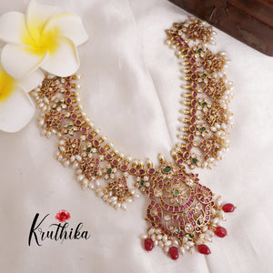 Beautiful Peacock Kempu guttapoosalu Necklace NC1910 (Available in 2 Colours)