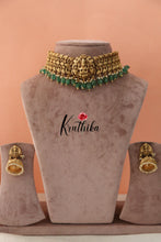 Stunning Lakshmi Chocker with Green Beads NC1302