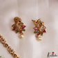 Trendy Peacock Motifs CZ Necklace With Pearl Drop NC3236 (Available In 2 Colors)