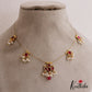 Simple Teardrop Motifs Jadau Invisible Chain With Pearl Drops NC2719 (Available In 4 Colors)