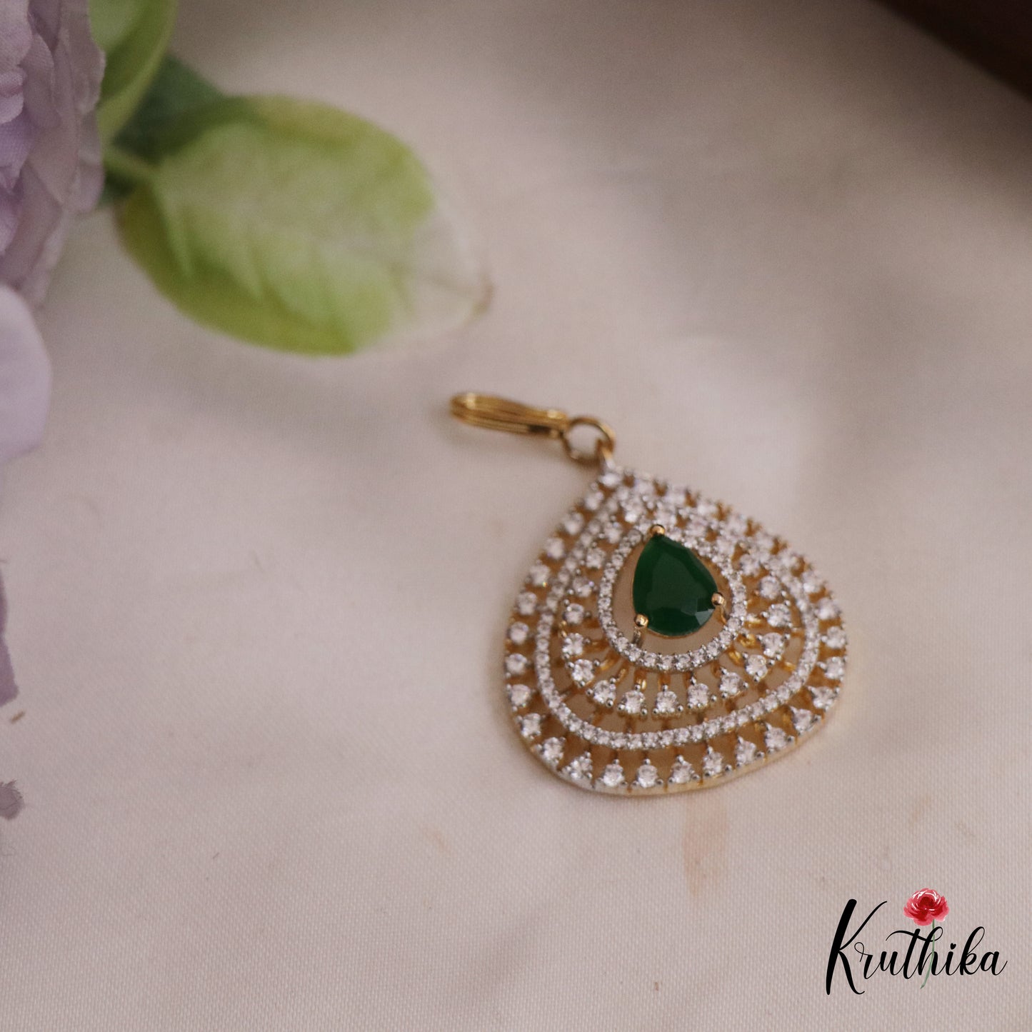Trendy CZ Sparkling Teardrop Maang Tikka MT336 (Available In 2 Colors)