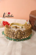 Stunning Lakshmi Chocker with Green Beads NC1302