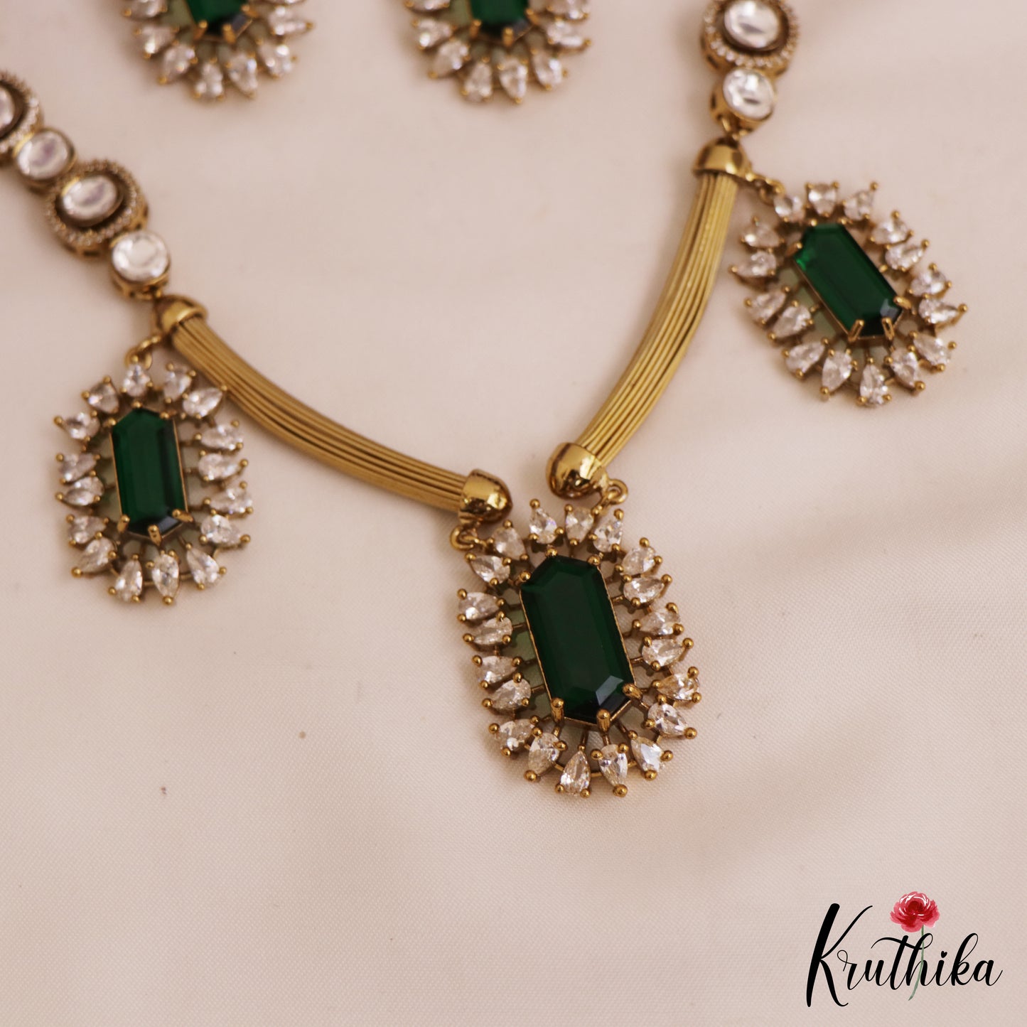 Gorgeous AD Geometric Motifs Victorian Necklace NC2754 (Available In 3 Colors)