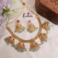 Beautiful Jadau Elephant Design Necklace with Pastel Green Beads NC2045