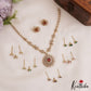 Trendy CZ Sparkling Floral Victorian Necklace With Interchangeable Stones NC2954