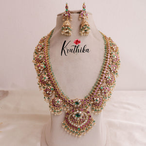 Royal Contemporary Kundan Jadau Pastel Beads Guttapoosalu Haaram LH1853