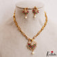 Trendy Peacock Motifs CZ Necklace With Pearl Drop NC3236 (Available In 2 Colors)