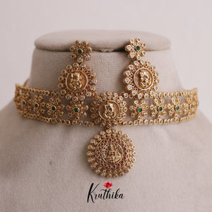 Gorgeous Ganesha with flower design choker NC1936