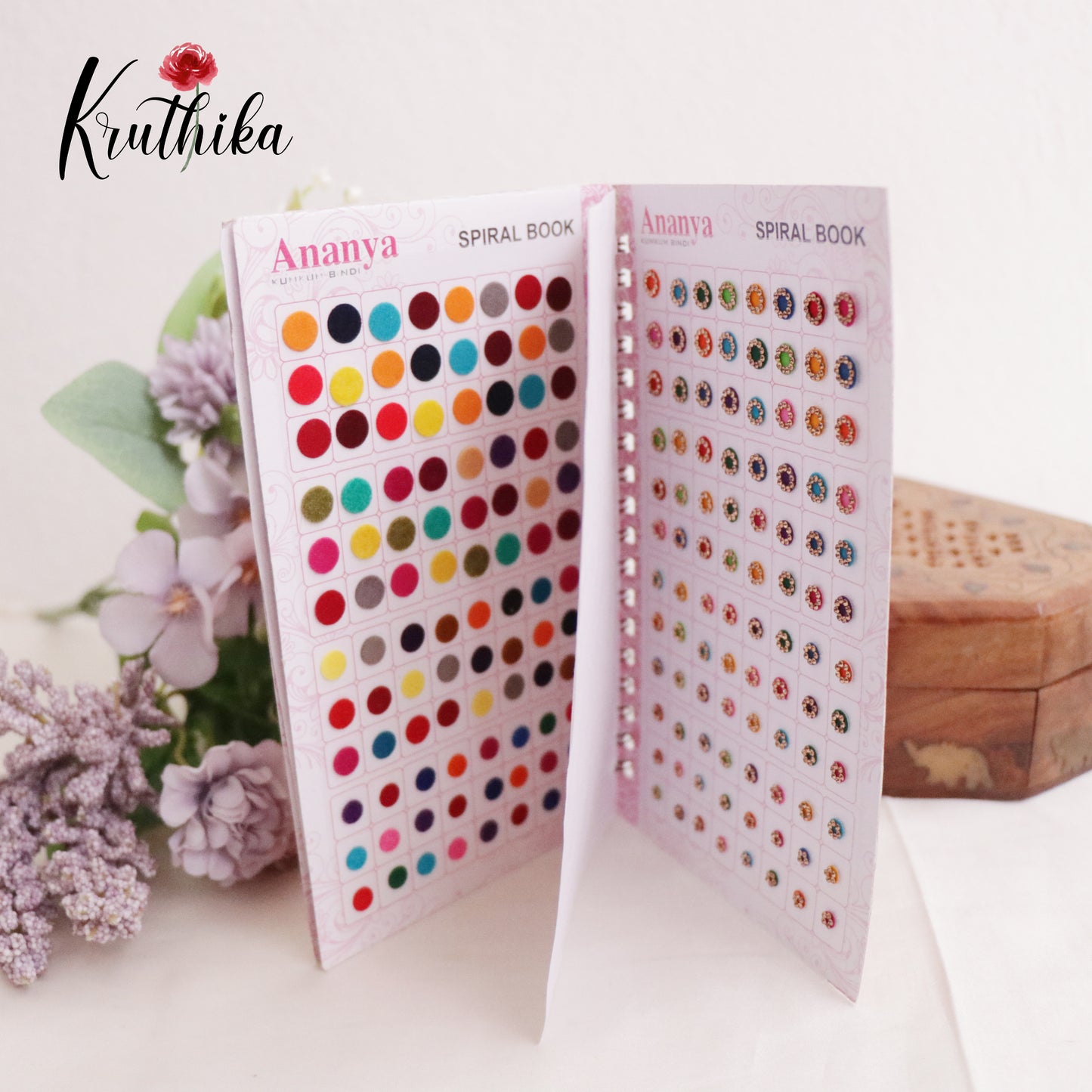 Classic Multi-Color Velvet Kumkum Bindi Spiral Book BB11