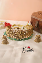 Stunning Lakshmi Chocker with Green Beads NC1302