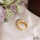 Trendy Floral Adjustable Gold-Tone CZ Finger Ring R62 (Available in 2 Colours)