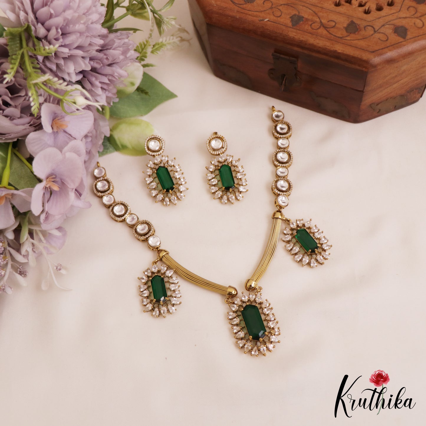 Gorgeous AD Geometric Motifs Victorian Necklace NC2754 (Available In 3 Colors)