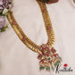 Pre Order - Stunning Antique Lakshmi Peacock Motifs Kasu Jadau Haaram With Green Bead Drops LH2072 (Pre-Order: Shipping from 15th June)