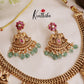 Beautiful Jadau Elephant Design Necklace with Pastel Green Beads NC2045