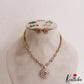 Trendy CZ Sparkling Floral Victorian Necklace With Interchangeable Stones NC2954