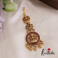 Stunning Antique Lakshmi Kemp Maang Tikka With Pearl And Bead Drops MT329 (Available In 2 Colors)