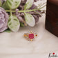 Trendy Floral Adjustable Gold-Tone CZ Finger Ring R62 (Available in 2 Colours)