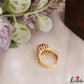 Trendy Floral Adjustable Gold-Tone CZ Finger Ring R62 (Available in 2 Colours)